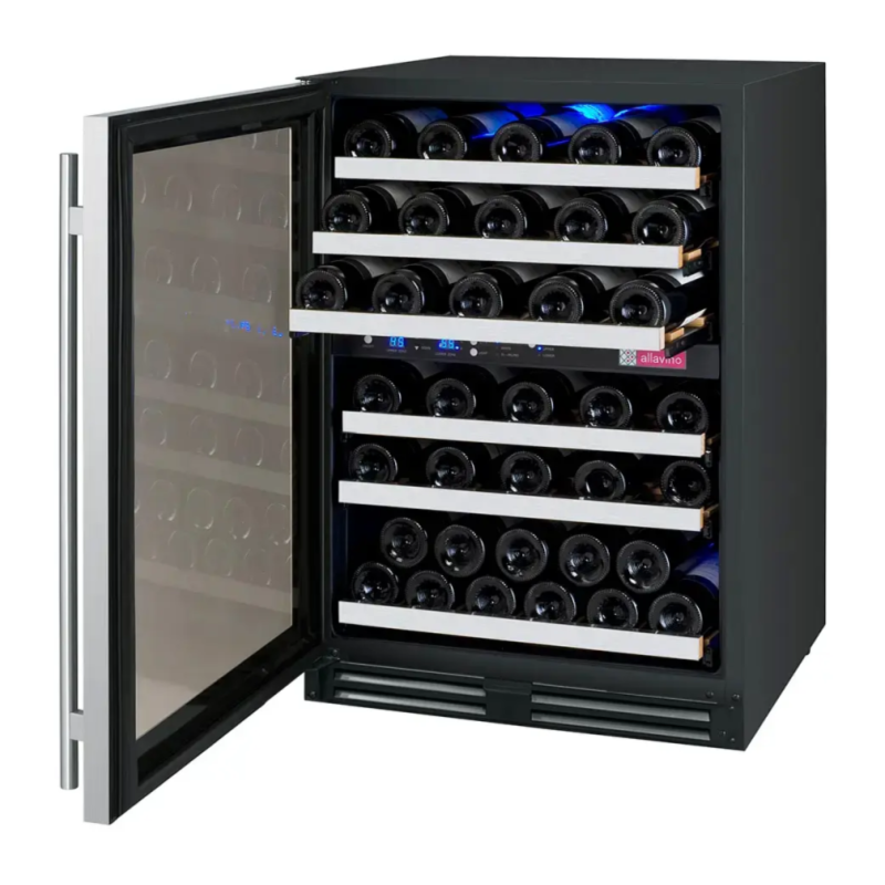 Allavino FlexCount Series 56 Bottle Dual Zone Built-In Wine Refrigerator with Stainless Steel Door