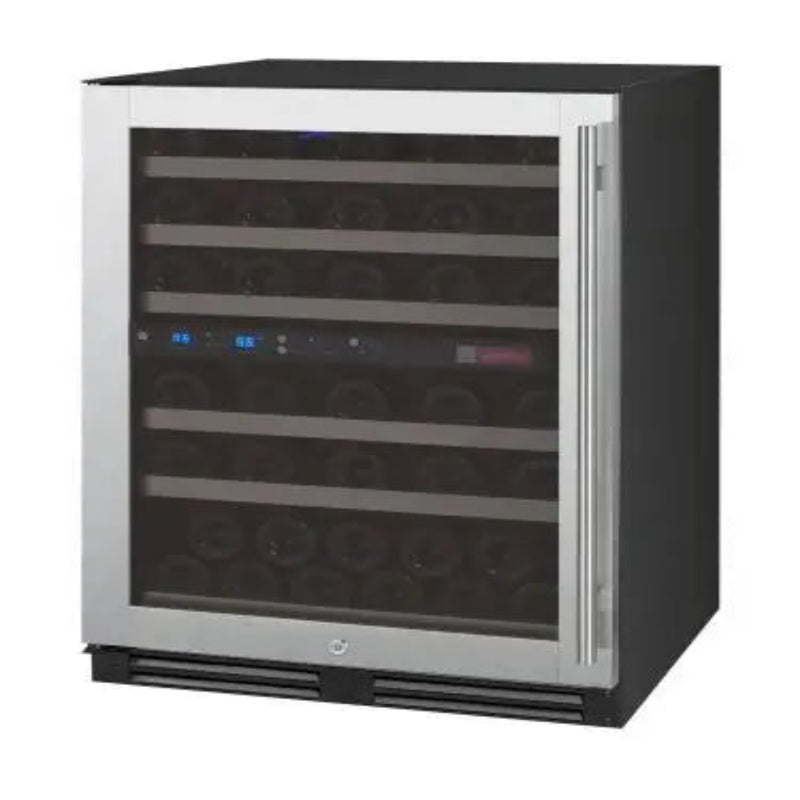Allavino FlexCount Series 56 Bottle Dual Zone Built-In Wine Refrigerator with Stainless Steel Door